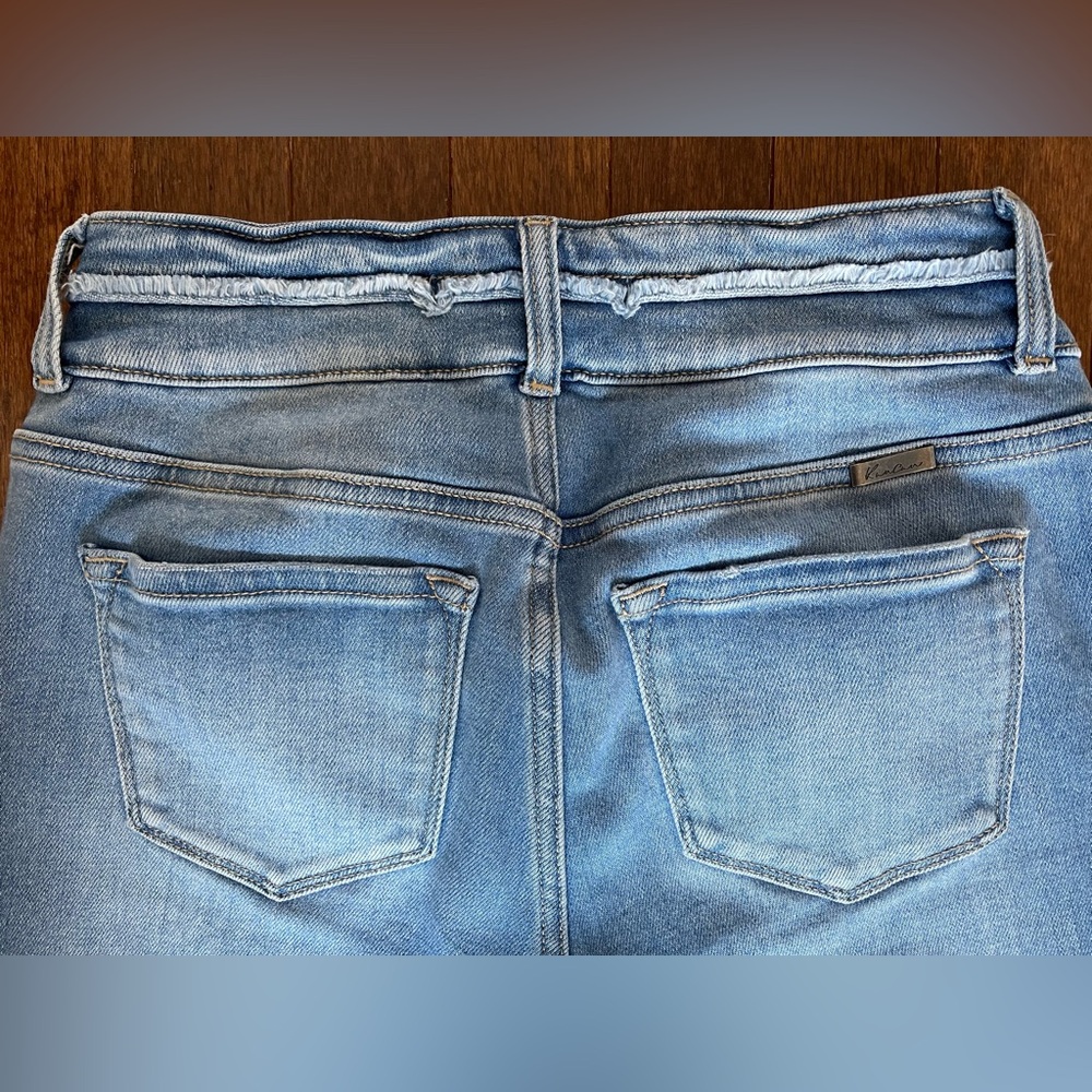 Frayed Hem High Rise Double Button Boot Cut Jeans… - image 5